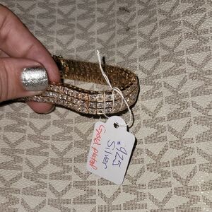 ✨ Vintage Gold Plated 925 Sterling Silver CZ Bracelet - Three Rows of Sparkle